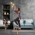 Parasnath Orange Diamond Folding Alloy Steel Ladder with Wide Steps 2 Steps 2.7 FT Ladder (Made in India) - PARASNATH