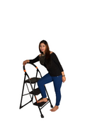 Parasnath Black Diamond Heavy Folding Ladder With Wide Steps 3 Steps 3.1 Ft Ladder - PARASNATH