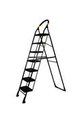 Parasnath 7-Step Black Diamond Folding Ladder with wide anti-slip steps, sturdy steel