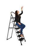 Parasnath 7-Step Black Diamond Folding Ladder with wide anti-slip steps, sturdy steel