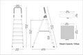 PARASNATH Aluminium Blue Heavy Folding Maple Ladder 7 Step 7.3 Ft - PARASNATH