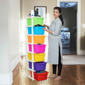 PARASNATH Boxo 7 Layer (Multicolour) Multi-Purpose Modular Drawer Storage System for Home and Office with Trolley Wheels and Anti-Slip Shoes - PARASNATH