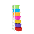 PARASNATH Boxo 7 Layer (Multicolour) Multi-Purpose Modular Drawer Storage System for Home and Office with Trolley Wheels and Anti-Slip Shoes - PARASNATH