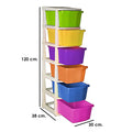 PARASNATH Boxo 6 Layer (Multicolour) Multi-Purpose Modular Drawer Storage System for Home and Office with Trolley Wheels and Anti-Slip Shoes - PARASNATH