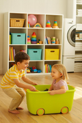 PARASNATH Rolling Storage Container Box (GreenYellow Colour)- 25 Litre Large With Wheels Size (50X33X26 cm) - PARASNATH