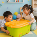 PARASNATH Rolling Storage Container Box (GreenYellow Colour)- 25 Litre Large With Wheels Size (50X33X26 cm) - PARASNATH
