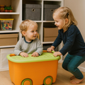 PARASNATH Rolling Storage Container Box (YellowGreen Colour)- 25 Litre Large With Wheels Size (50X33X26 cm) - PARASNATH