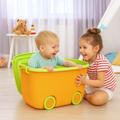 PARASNATH Rolling Storage Container Box (YellowGreen Colour)- 45 Litre Super Large With Wheels Size (59X39X30 cm) - PARASNATH