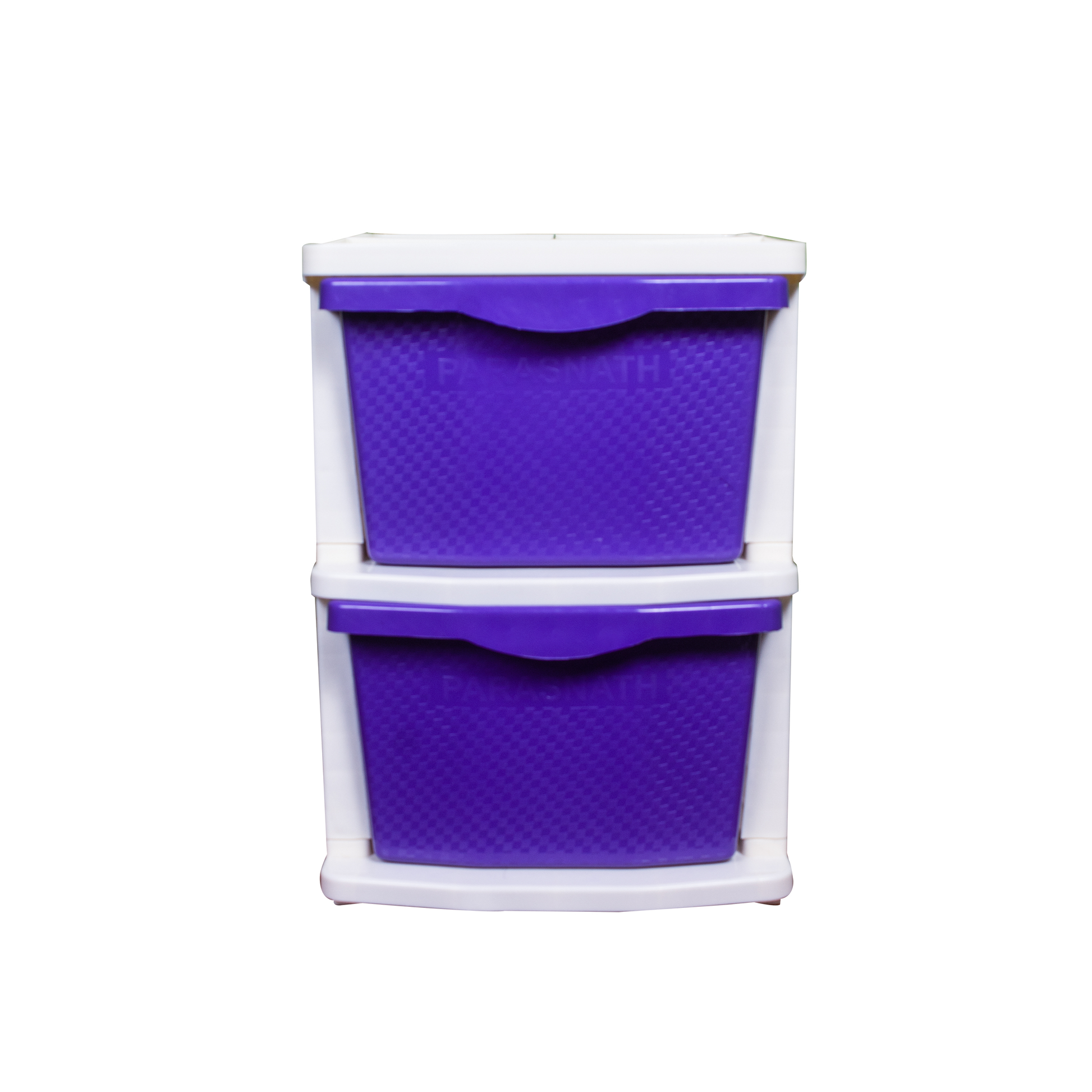 PARASNATH Boxo 2 Layer (Purple) Multi-Purpose Modular Drawer Storage System for Home and Office with Trolley Wheels and Anti-Slip Shoes - PARASNATH