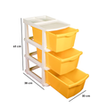 PARASNATH Boxo 3 Layer (Yellow) Multi-Purpose Modular Drawer Storage System for Home and Office with Trolley Wheels and Anti-Slip Shoes - PARASNATH