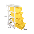 PARASNATH Boxo 4 Layer (Yellow) Multi-Purpose Modular Drawer Storage System for Home and Office with Trolley Wheels and Anti-Slip Shoes - PARASNATH