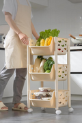 PARASNATH SKEP 3 Layer Basket Fruit & Vegetable Trolley (Ivory Colour) for Home and Kitchen Fruit Basket Storage Rack Organizer Holders kitchen trolley - Made In India - PARASNATH