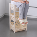 PARASNATH SKEP 3 Layer Basket Fruit & Vegetable Trolley (Ivory Colour) for Home and Kitchen Fruit Basket Storage Rack Organizer Holders kitchen trolley - Made In India - PARASNATH