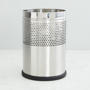 Parasnath Stainless Steel Half Perforated Dustbin, 8L - 8 X 13 Inch - PARASNATH