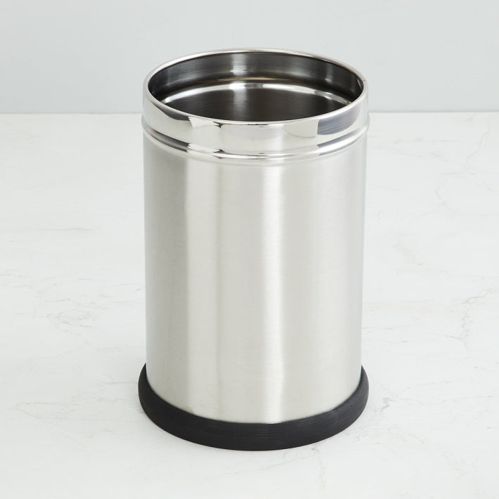 Parasnath Stainless Steel Plain Open Dustbin, 6L - 7 X 11 Inch - PARASNATH
