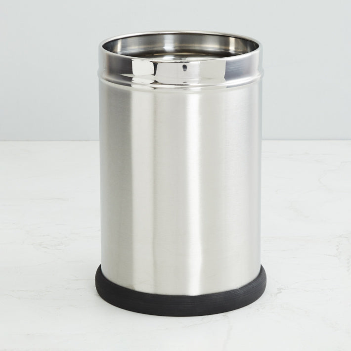 Parasnath Stainless Steel Plain Open Dustbin, 6L - 7 X 11 Inch - PARASNATH