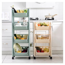 Load image into Gallery viewer, PARASNATH SKEP 3 Layer Basket Fruit &amp; Vegetable Trolley (Ivory Colour) for Home and Kitchen Fruit Basket Storage Rack Organizer Holders kitchen trolley - Made In India - PARASNATH
