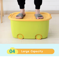 Load image into Gallery viewer, PARASNATH Rolling Storage Container Box (GreenYellow Colour)- 25 Litre Large With Wheels Size (50X33X26 cm) - PARASNATH