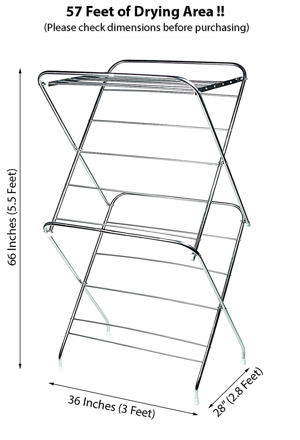PARASNATH Stainless Steel 15 Rods Extra Large Foldable Clothes Drying Stand - PARASNATH