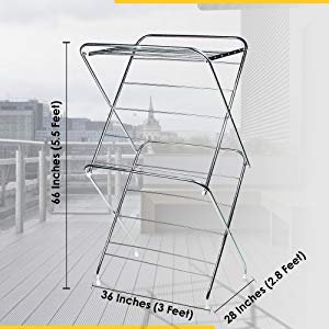 PARASNATH Prime Stainless Steel 12 Rods Extra Large Foldable Cloth Dryer/Clothes Drying Stand - Made in India - PARASNATH