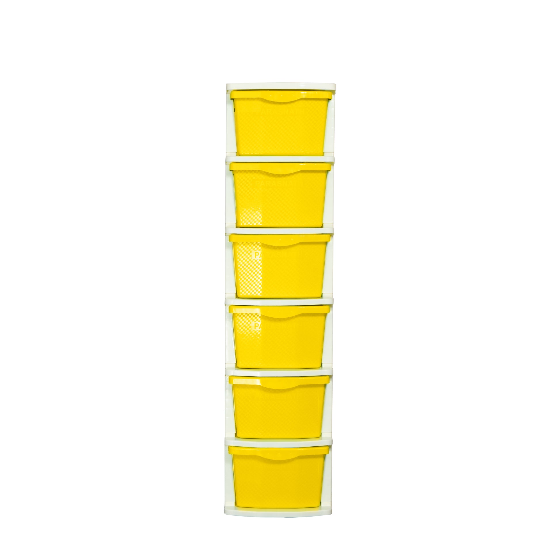 PARASNATH Boxo 6 Layer (Yellow) Multi-Purpose Modular Drawer Storage System for Home and Office with Trolley Wheels and Anti-Slip Shoes - PARASNATH