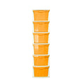 PARASNATH Boxo 6 Layer (Orange) Multi-Purpose Modular Drawer Storage System for Home and Office with Trolley Wheels and Anti-Slip Shoes - PARASNATH