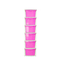 PARASNATH Boxo 6 Layer (Pink) Multi-Purpose Modular Drawer Storage System for Home and Office with Trolley Wheels and Anti-Slip Shoes - PARASNATH
