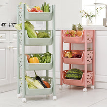 Load image into Gallery viewer, PARASNATH SKEP 4 Layer Basket Fruit &amp; Vegetable Trolley (Ivory Colour) for Home and Kitchen Fruit Basket Storage Rack Organizer Holders kitchen trolley - Made In India - PARASNATH