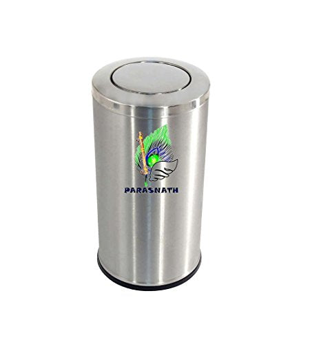 Parasnath Stainless Steel Swing Dustbin, Swing Garbage Bin 18 Litre 10"x14" - PARASNATH