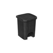 Load image into Gallery viewer, PARASNATH Rattan Design (Black Colour) Pedal Dustbin 11Litre Modern Light-weight Dustbin for Home and Office Black Colour - Made In India - Size 10 inchX10 inchX13 inch - PARASNATH