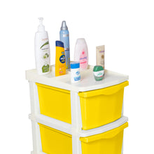 Load image into Gallery viewer, PARASNATH Boxo 6 Layer (Yellow) Multi-Purpose Modular Drawer Storage System for Home and Office with Trolley Wheels and Anti-Slip Shoes - PARASNATH