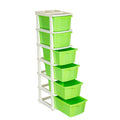 PARASNATH Boxo 6 Layer (Green) Multi-Purpose Modular Drawer Storage System for Home and Office with Trolley Wheels and Anti-Slip Shoes - PARASNATH