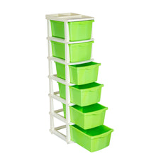 Load image into Gallery viewer, PARASNATH Boxo 6 Layer (Green) Multi-Purpose Modular Drawer Storage System for Home and Office with Trolley Wheels and Anti-Slip Shoes - PARASNATH