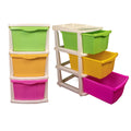 PARASNATH Boxo 3 Layer (Multicolour) Multi-Purpose Modular Drawer Storage System for Home and Office with Trolley Wheels and Anti-Slip Shoes - PARASNATH