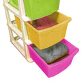 PARASNATH Boxo 3 Layer (Multicolour) Multi-Purpose Modular Drawer Storage System for Home and Office with Trolley Wheels and Anti-Slip Shoes - PARASNATH