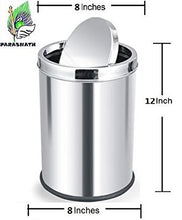 Load image into Gallery viewer, Parasnath Stainless Steel Swing Dustbin, Swing Garbage Bin 10 Litre 8&quot;x12&quot; - PARASNATH
