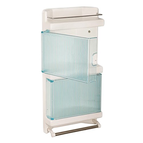 Parasnath King Corner Bathroom Crystal Door Cabinet Shelf with Towel Stand - PARASNATH