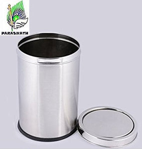 Parasnath Stainless Steel Swing Dustbin, Swing Garbage Bin 18 Litre 10"x14" - PARASNATH