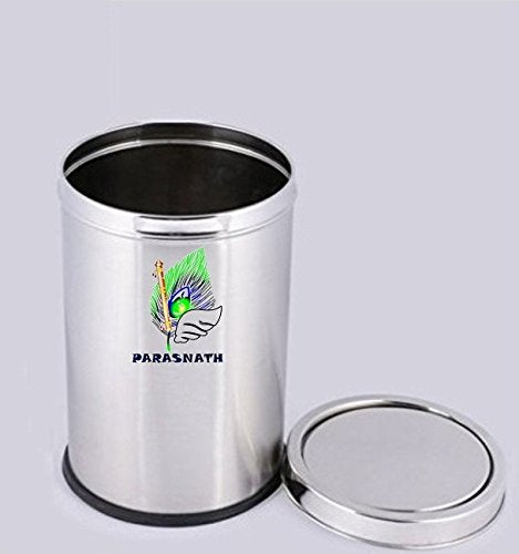 Parasnath Stainless Steel Swing Dustbin, Swing Garbage Bin 18 Litre 10"x14" - PARASNATH
