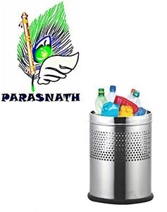 Parasnath Stainless Steel Half Perforated Dustbin, 8L - 8 X 13 Inch - PARASNATH