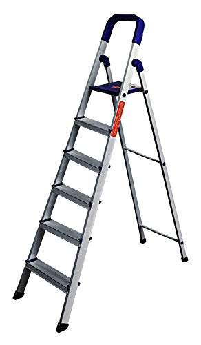 Parasnath Aluminium Heavy Folding Ladder Maple with Wide 6 Steps - PARASNATH