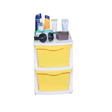 Load image into Gallery viewer, PARASNATH Boxo 2 Layer (Yellow) Multi-Purpose Modular Drawer Storage System for Home and Office with Trolley Wheels and Anti-Slip Shoes - PARASNATH
