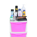 PARASNATH Boxo 4 Layer (Pink) Multi-Purpose Modular Drawer Storage System for Home and Office with Trolley Wheels and Anti-Slip Shoes - PARASNATH