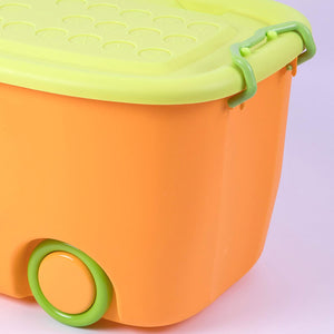 PARASNATH Rolling Storage Container Box (YellowGreen Colour)- 45 Litre Super Large With Wheels Size (59X39X30 cm) - PARASNATH
