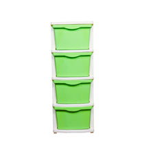 Load image into Gallery viewer, PARASNATH Boxo 4 Layer (Green) Multi-Purpose Modular Drawer Storage System for Home and Office with Trolley Wheels and Anti-Slip Shoes - PARASNATH