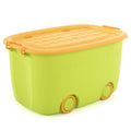 PARASNATH Rolling Storage Container Box (GreenYellow Colour)- 25 Litre Large With Wheels Size (50X33X26 cm) - PARASNATH