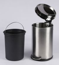 Load image into Gallery viewer, Parasnath Stainless Steel Plain Pedal Dustbin With Plastic Bucket (7&#39;&#39;X11&#39;&#39;- 5 Liter) - PARASNATH