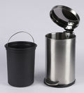 Parasnath Stainless Steel Plain Pedal Dustbin With Plastic Bucket (10''X15''- 11 Liter) - PARASNATH