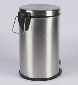 Parasnath Stainless Steel Plain Pedal Dustbin With Plastic Bucket (8''X13''- 7 Liter) - PARASNATH