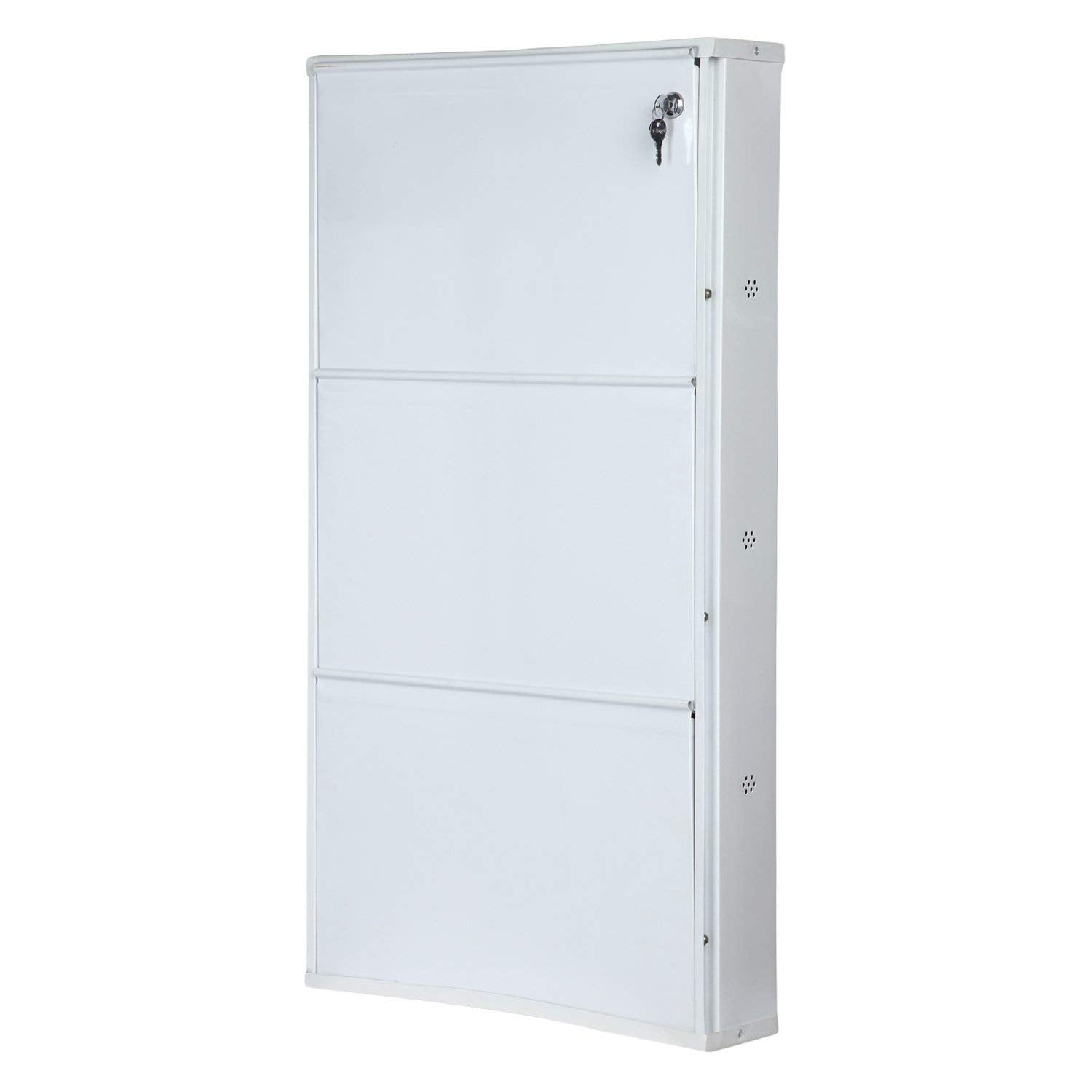 PARASNATH Pure White Wall Shoe Rack 3 Shelves Shoes Stand - PARASNATH